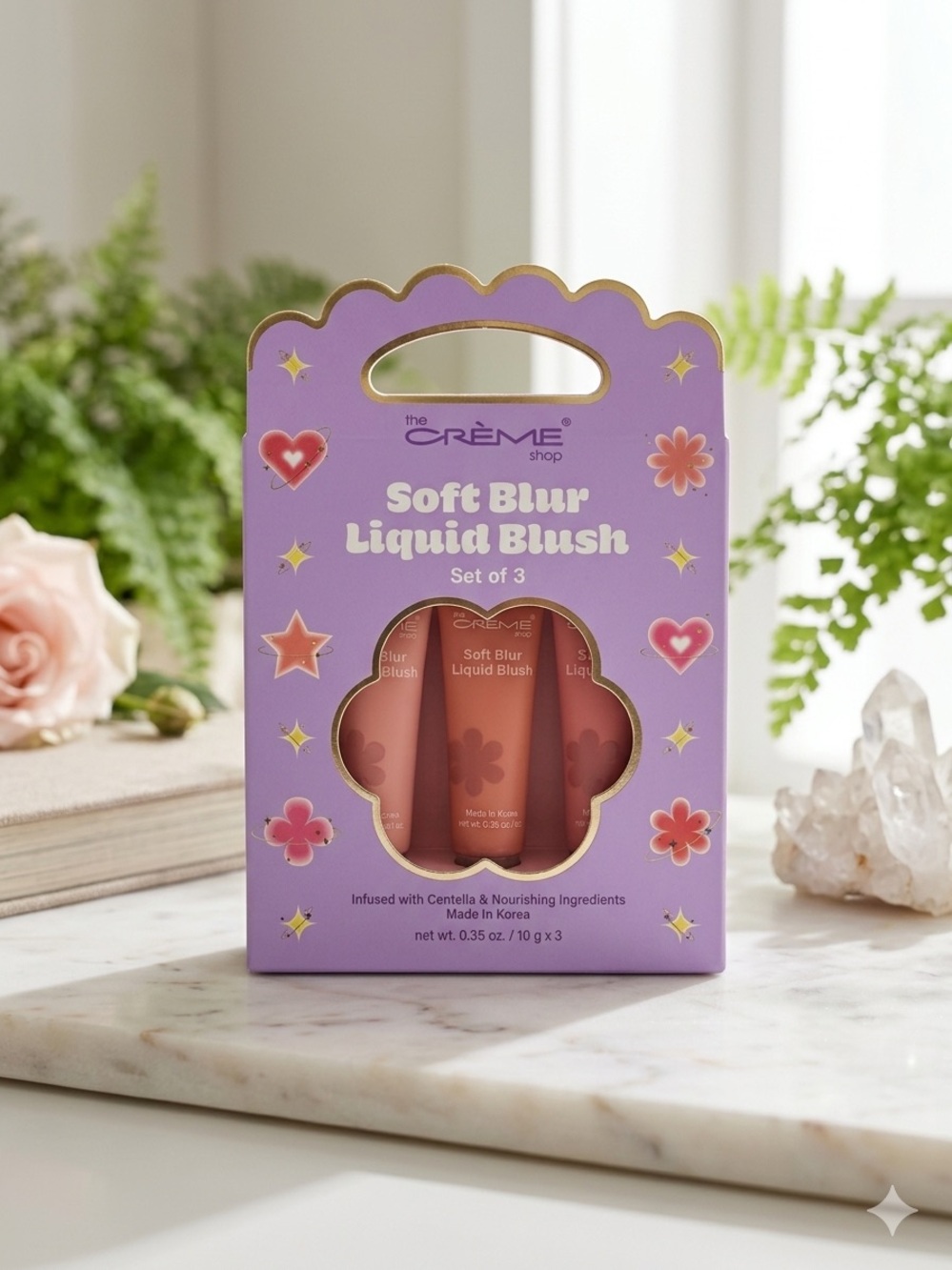 The Creme Shop Soft Blur Liquid Blush (Set of 3). Korean Beauty. NIP